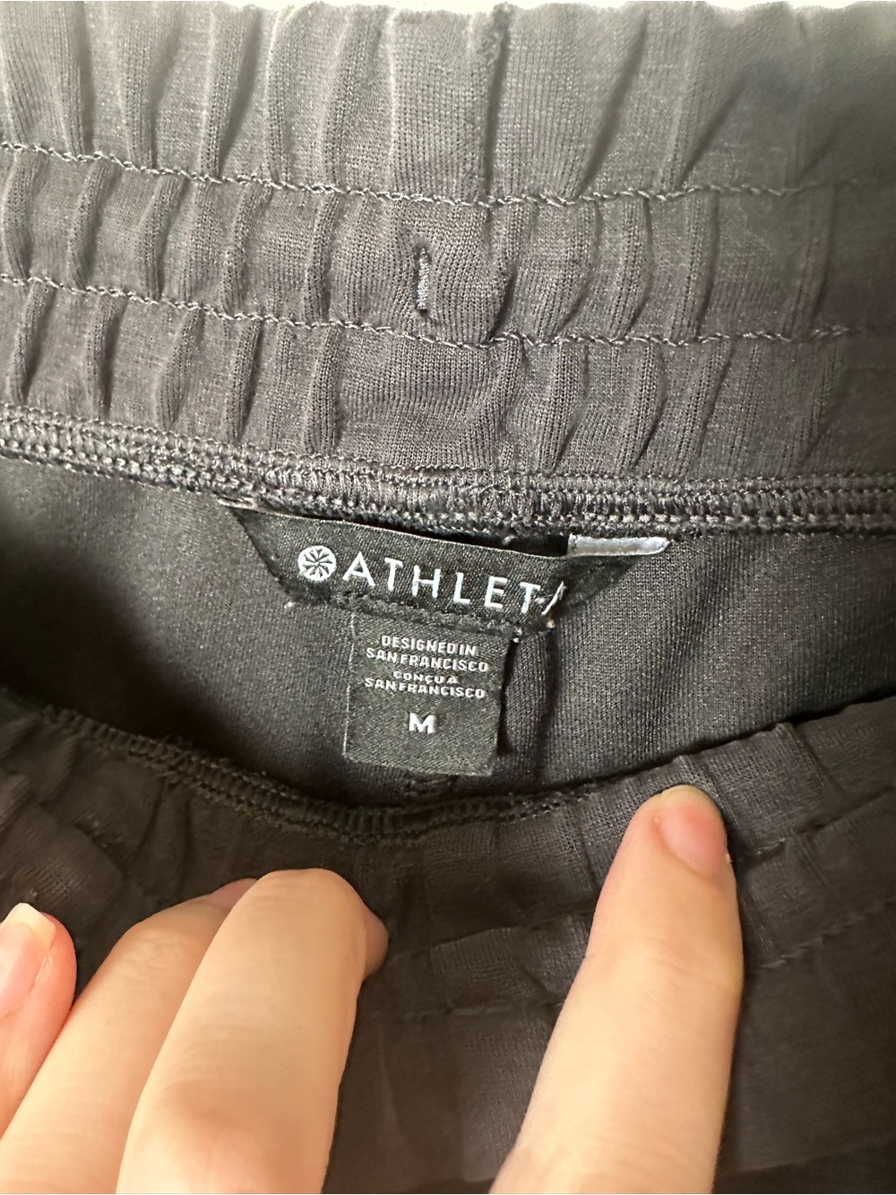 Athleta Seasoft Mid Rise Straight Leg Sweatpant Pant Washed Black Dark Grey M - Picture 7 of 10